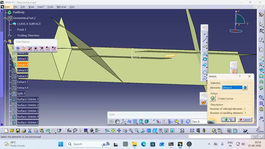 Repairing and offsetting a bracket surface